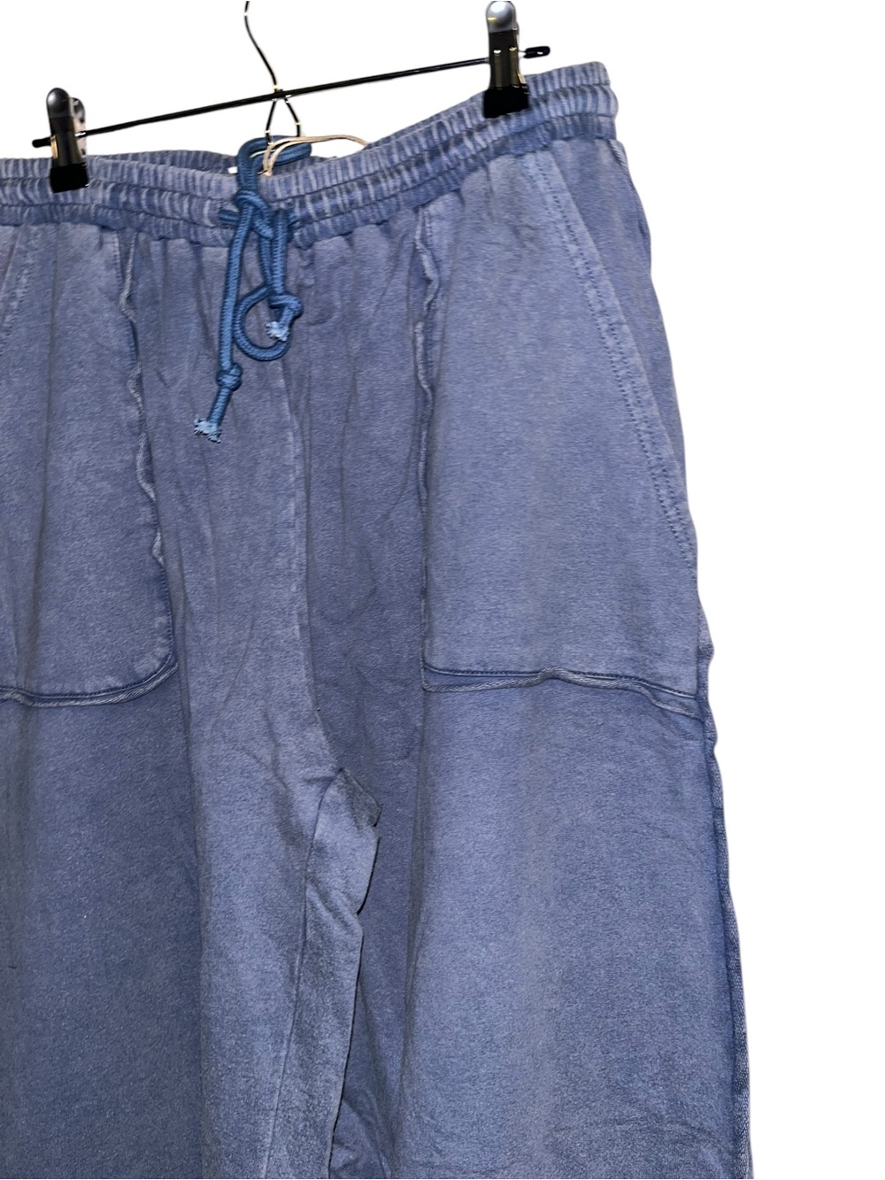 BlueVelvet NWT XL Washed Indigo Wide Leg Boho Pants Drawstring w/Pockets - Picture 5 of 7